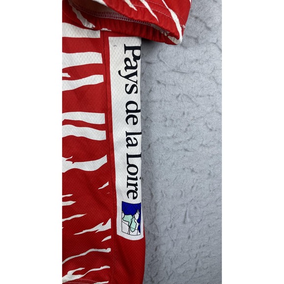 Santini Vendee U Bonjour Cycling Jersey Mens 3XL Red Made In Italy Full Zip - Picture 3 of 11